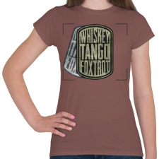 PRINTFASHION WTF - Női póló - Mogyoróbarna női póló