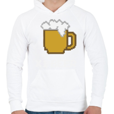 PRINTFASHION X1 beer - Férfi kapucnis pulóver - Fehér férfi pulóver, kardigán