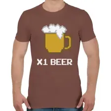 PRINTFASHION X1 beer - Férfi póló - Mogyoróbarna férfi póló