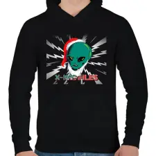 PRINTFASHION X-MAS FILES 2 - Férfi kapucnis pulóver - Fekete férfi pulóver, kardigán