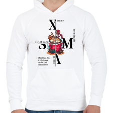 PRINTFASHION X-mas hot chocolate - Férfi kapucnis pulóver - Fehér férfi pulóver, kardigán