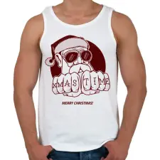 PRINTFASHION X-MAS TIME - Férfi atléta - Fehér atléta, trikó
