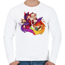 PRINTFASHION Xayah&Rakan - Férfi pulóver - Fehér