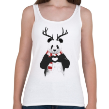 PRINTFASHION Xmas panda - Női atléta - Fehér női trikó