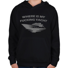 PRINTFASHION Yacht - Gyerek kapucnis pulóver - Fekete gyerek pulóver, kardigán