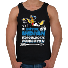 PRINTFASHION Yakari - Yakari a bátor kis indián - Férfi atléta - Fekete atléta, trikó