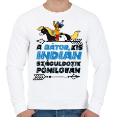 PRINTFASHION Yakari - Yakari a bátor kis indián - Férfi pulóver - Fehér
