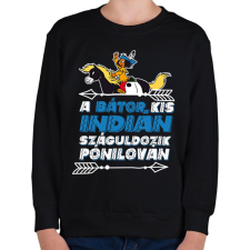 PRINTFASHION Yakari - Yakari a bátor kis indián - Gyerek pulóver - Fekete gyerek pulóver, kardigán