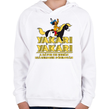 PRINTFASHION Yakari Yakari - Gyerek kapucnis pulóver - Fehér gyerek pulóver, kardigán