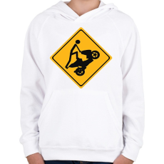 PRINTFASHION Yamaha Aerox Wheelie - Gyerek kapucnis pulóver - Fehér