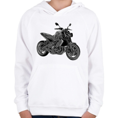PRINTFASHION Yamaha mt2 - Gyerek kapucnis pulóver - Fehér