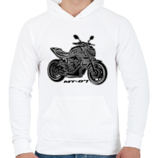 PRINTFASHION yamaha mt4 - Férfi kapucnis pulóver - Fehér férfi pulóver, kardigán