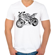 PRINTFASHION yamaha r62 - Férfi V-nyakú póló - Fehér férfi póló