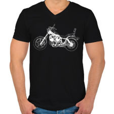 PRINTFASHION Yamaha Virago - Férfi V-nyakú póló - Fekete férfi póló