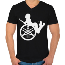 PRINTFASHION Yamahaa girl - Férfi V-nyakú póló - Fekete férfi póló