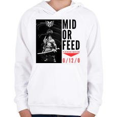PRINTFASHION Yasuo - MID OR FEED - Gyerek kapucnis pulóver - Fehér