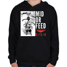 PRINTFASHION Yasuo - MID OR FEED - Gyerek kapucnis pulóver - Fekete