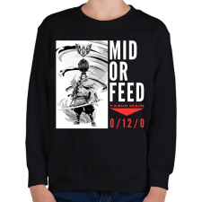 PRINTFASHION Yasuo - MID OR FEED - Gyerek pulóver - Fekete gyerek pulóver, kardigán