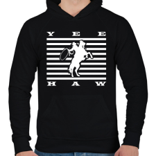 PRINTFASHION Yeehaw - Western - Férfi kapucnis pulóver - Fekete férfi pulóver, kardigán