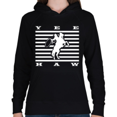PRINTFASHION Yeehaw - Western - Női kapucnis pulóver - Fekete