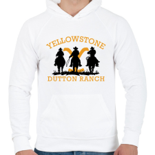 PRINTFASHION Yellowstone Dutton Ranch - Férfi kapucnis pulóver - Fehér férfi pulóver, kardigán