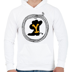 PRINTFASHION Yellowstone - Férfi kapucnis pulóver - Fehér