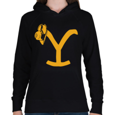 PRINTFASHION Yellowstone kalap - Női kapucnis pulóver - Fekete