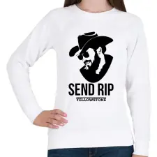 PRINTFASHION Yellowstone RIP - Női pulóver - Fehér női pulóver, kardigán