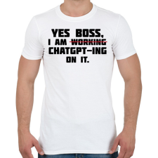 PRINTFASHION Yes boss - Férfi póló - Fehér férfi póló