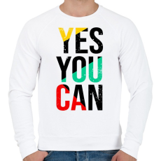 PRINTFASHION Yes you can - Férfi pulóver - Fehér