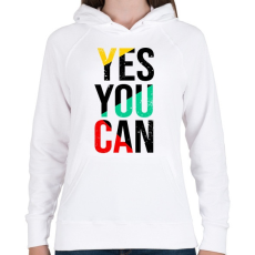 PRINTFASHION Yes you can - Női kapucnis pulóver - Fehér