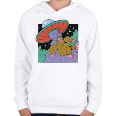 PRINTFASHION Yeti és az Ufo - Gyerek kapucnis pulóver - Fehér