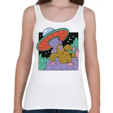 PRINTFASHION Yeti és az Ufo - Női atléta - Fehér női trikó