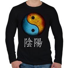 PRINTFASHION Yin és Yang - Férfi hosszú ujjú póló - Fekete