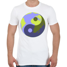 PRINTFASHION Yin-Yang bolygó - Férfi póló - Fehér férfi póló