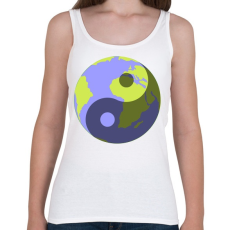 PRINTFASHION Yin-Yang bolygó - Női atléta - Fehér