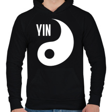 PRINTFASHION Yin Yang - Yin - Férfi kapucnis pulóver - Fekete