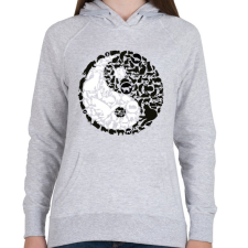 PRINTFASHION YinYang macskák - Női kapucnis pulóver - Sport szürke női pulóver, kardigán