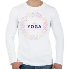 PRINTFASHION Yoga - Férfi hosszú ujjú póló - Fehér férfi póló
