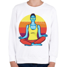 PRINTFASHION Yoga Girl - jógás lány - Gyerek pulóver - Fehér gyerek pulóver, kardigán