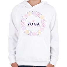 PRINTFASHION Yoga - Gyerek kapucnis pulóver - Fehér