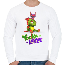PRINTFASHION Yooka Laylee - Férfi pulóver - Fehér férfi pulóver, kardigán