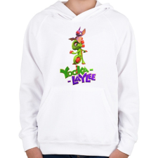 PRINTFASHION Yooka Laylee - Gyerek kapucnis pulóver - Fehér gyerek pulóver, kardigán