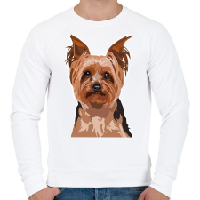 PRINTFASHION yorkie1 - Férfi pulóver - Fehér férfi pulóver, kardigán