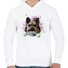 PRINTFASHION yorkie2 - Férfi kapucnis pulóver - Fehér férfi pulóver, kardigán