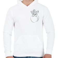 PRINTFASHION Yorkie in the pocket - Férfi kapucnis pulóver - Fehér férfi pulóver, kardigán