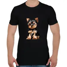 PRINTFASHION Yorkie kutyus - Férfi póló - Fekete férfi póló