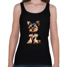 PRINTFASHION Yorkie kutyus - Női atléta - Fekete
