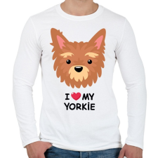 PRINTFASHION Yorkie love - Férfi hosszú ujjú póló - Fehér férfi póló
