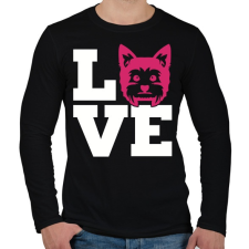 PRINTFASHION Yorkie LOVE - Férfi hosszú ujjú póló - Fekete férfi póló